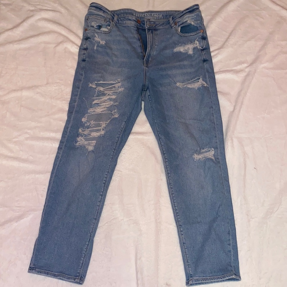 Blue ripped jeans